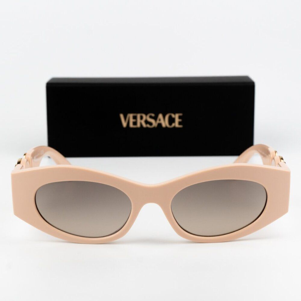 SALE! NEW Versace VE4480U 54946I Nude Brown Mirror  Oval Unisex Sunglasses